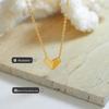 18k Gold-Plated Heart-Shaped Titanium Steel Clavicle Necklace - Handmade, Stylish, for Women