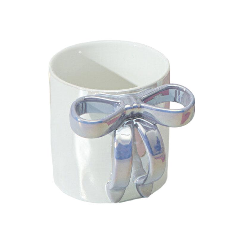 Elegant Bowknot Ceramic Mug With Pearlescent Finish For Tea Milk Coffee Breakfast Exquisite Gifts Kitchen Bar Tea Cup Accessory
