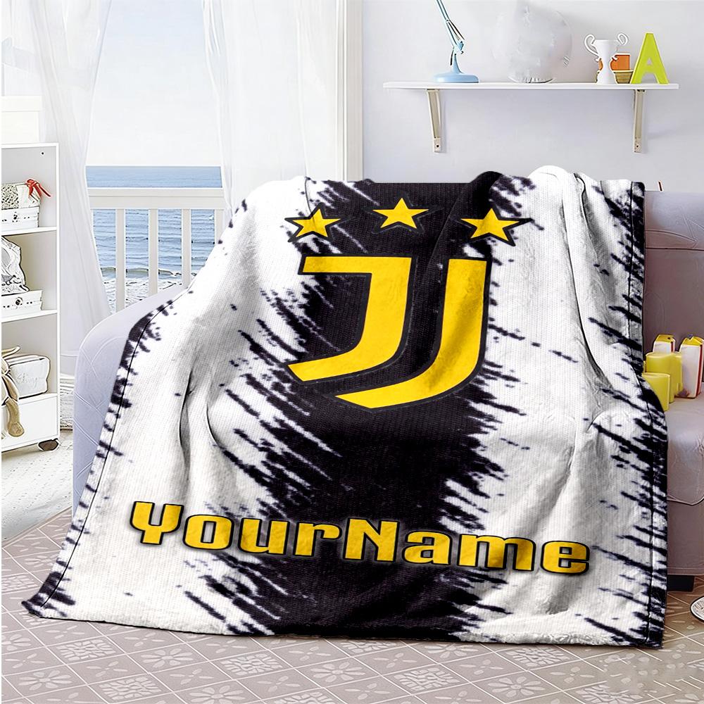 Juventus Personalized Name Blanket Cozy Customizable Blanket Soft & Cozy Perfect for Office Chair Seaside Livingroom Living Room All-Season Use