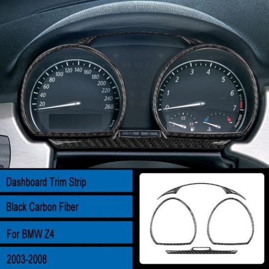 4Pcs Carbon Fiber Dashboard Speedometer Frame Cover For BMW Z4 E85 2003-2008