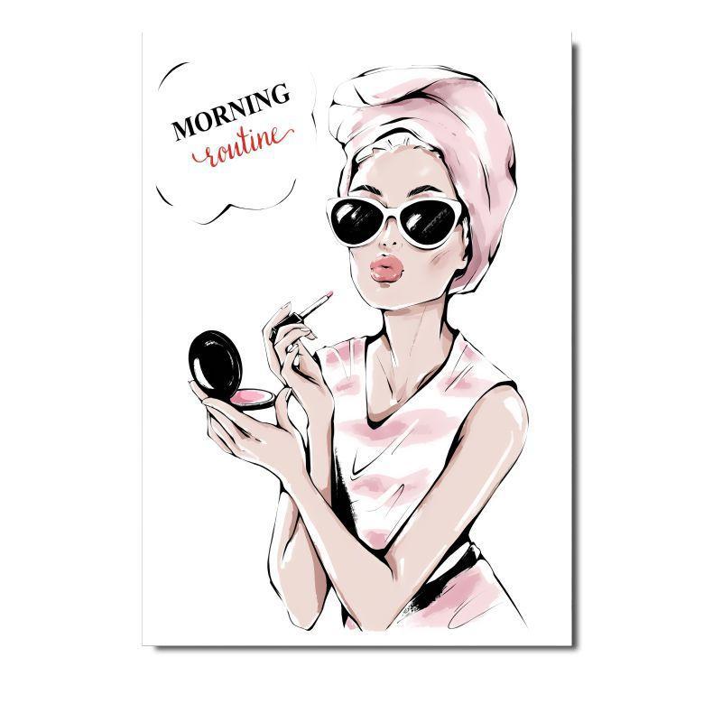 Pink Fashion Wall Posters Perfume Makeups Canvas Painting Wall Art Modern Nails Print Pictures Nordic Girl Bedroom Home Decor