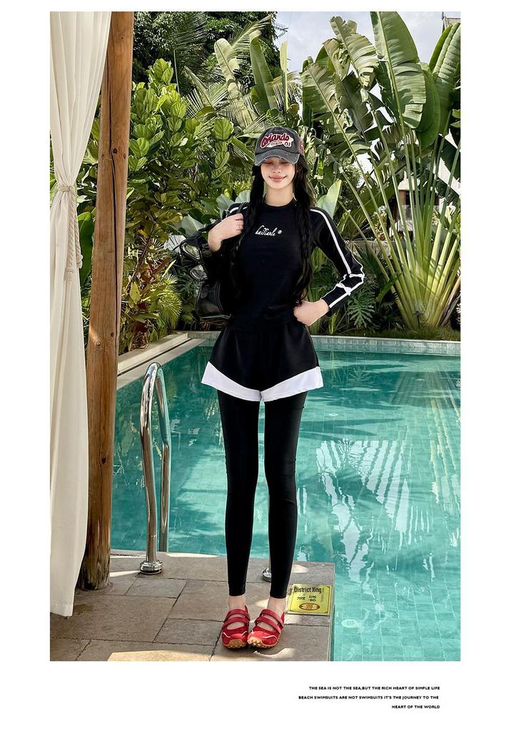 Women's Two-Piece Scuba Suit: Long Sleeve & Pants, Sun Protection, Quick Dry, Slim Fit, Surfing & Snorkeling Swimwear.