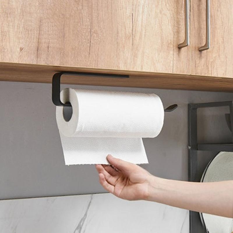 Kitchen Paper Towel Holder Adhesive Tissue Hanger Toilet Roll Paper Dispenser Cabinet Storage Napkin Rack Bathroom Accessories