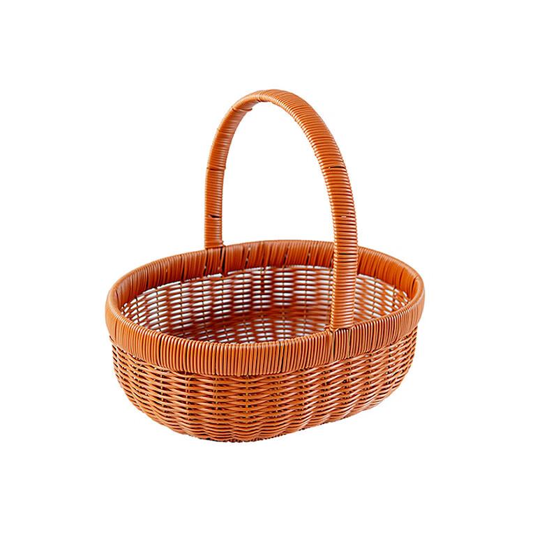 Imitation Rattan Handheld Shopping & Picnic Basket