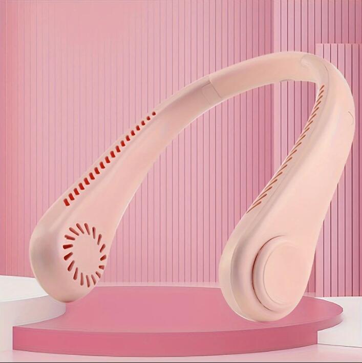 

1 шт. Мини-вентилятор с USB-перезаряжаемым креплением на шее, верхний и нижний двухканальный воздушный поток и портативная трехскоростная регулировка. розовый