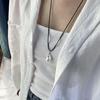 Adjustable Leather Cord Necklace with Freshwater Pearl & Baroque Fishtail Pendant