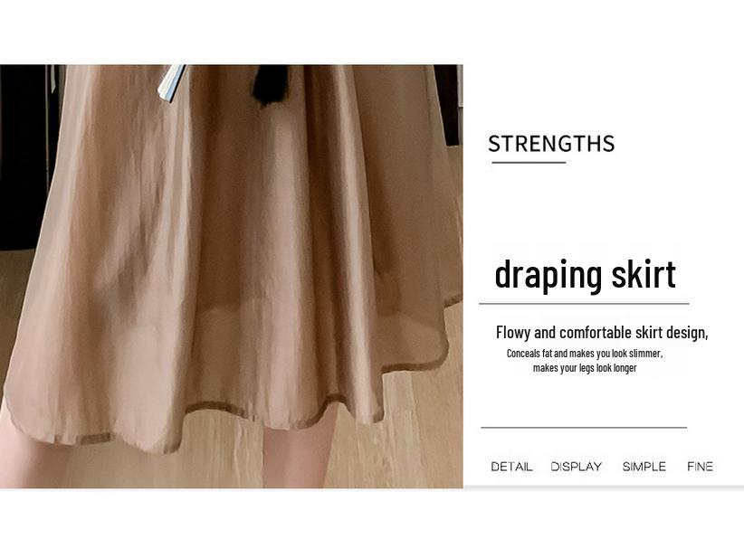 Xiaxin Real Shot Chinese-Style Skirt Set: New Two-Piece Outfit with Light National Style Half-Length Skirt