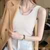 Ice Silk Threaded Sling Vest Slim Fit Inner Top Base Solid Color Simple Neck Sling Vest