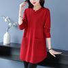 Women's Plus-Size Sweater Autumn Winter Warm Soft Stretchy Knit Top Loose Mid-length Sweater with Pockets
