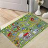 Cartoon City Road Building Play Town Print Doormat Non Slip Soft Play Entry Mat Activity Decor Front Door Bedroom Floor Rug