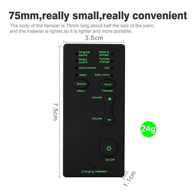 New Voice Changer Mini Portable 8 Voice Changing Modulator Adjustable Voice Amplifier Sound Card for PS4 Xbox IPad iPhone Laptop
