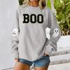 Women's Round Neck Printed Tops Cotton Casual Fashion Long Sleeve Pullover Top Blouse