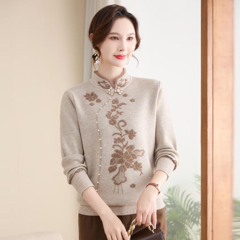Women's Cheongsam Collar Warm Velvet Sweater