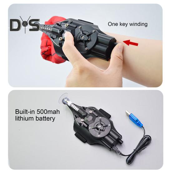 Elektrisk Spindelnätskastare med Handske Sugkoppar Magneter Skruvmejsel Uppladdningsbar Barn Trådkastare Nätkastande Leksak Filmfans Gåva