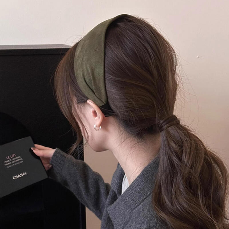 Elna Suede Velvet Bandana Headband Wide Hairband