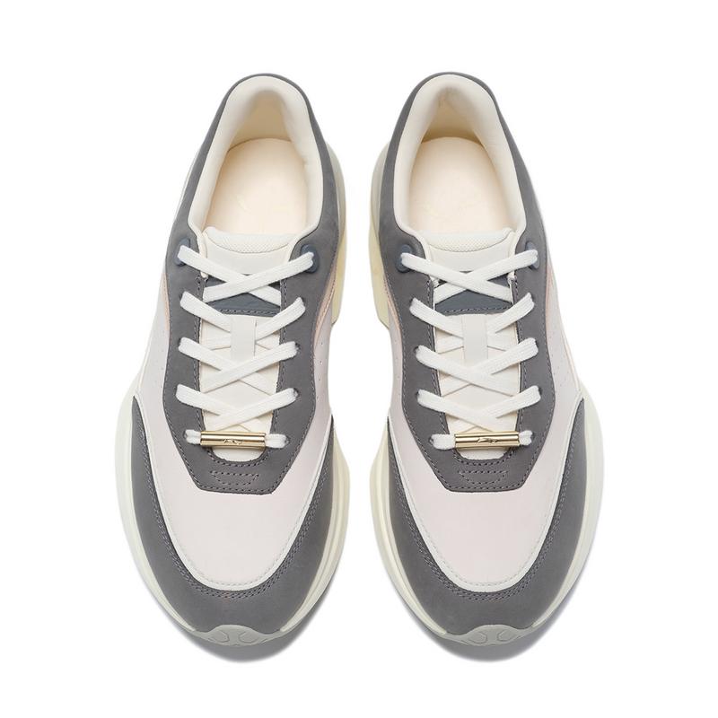 Li-Ning 1990 Xuanji Lightweight High Resilience Shock Absorption Wear-Resistant Low-Top Running Shoes Women Sneaker Gray ALJU002-3