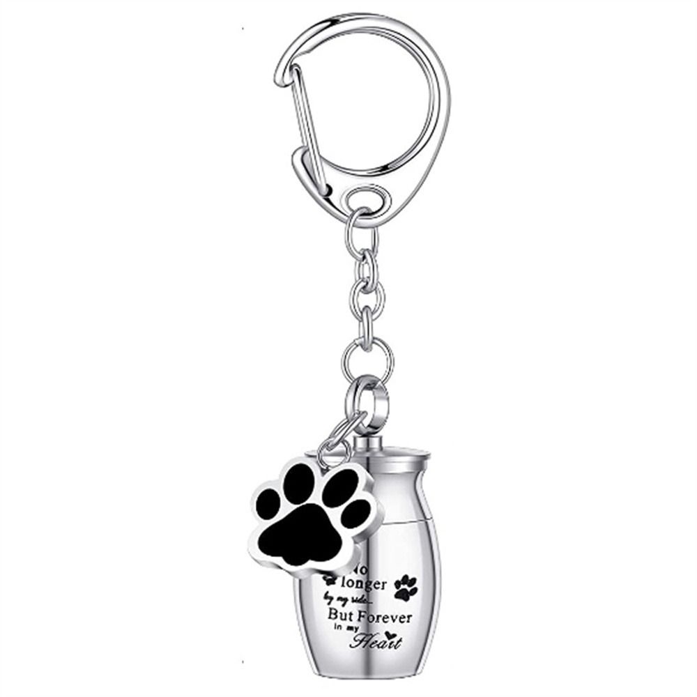 

Paw Print Dog Ashes Keepsake Stainless Steel Pet Urns Keyring Pet Urns Keychain Memorial серебряный