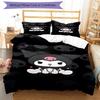 3pcs Sanrio Kuromi pattern bedding set duvet cover set includes duvet cover &pillowcases, perfect all season bedroom decoration & gift