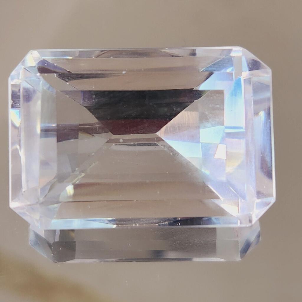 94.40 Cts Heated Ceylon Sapphire White Emerald Shape Loose Gemstone