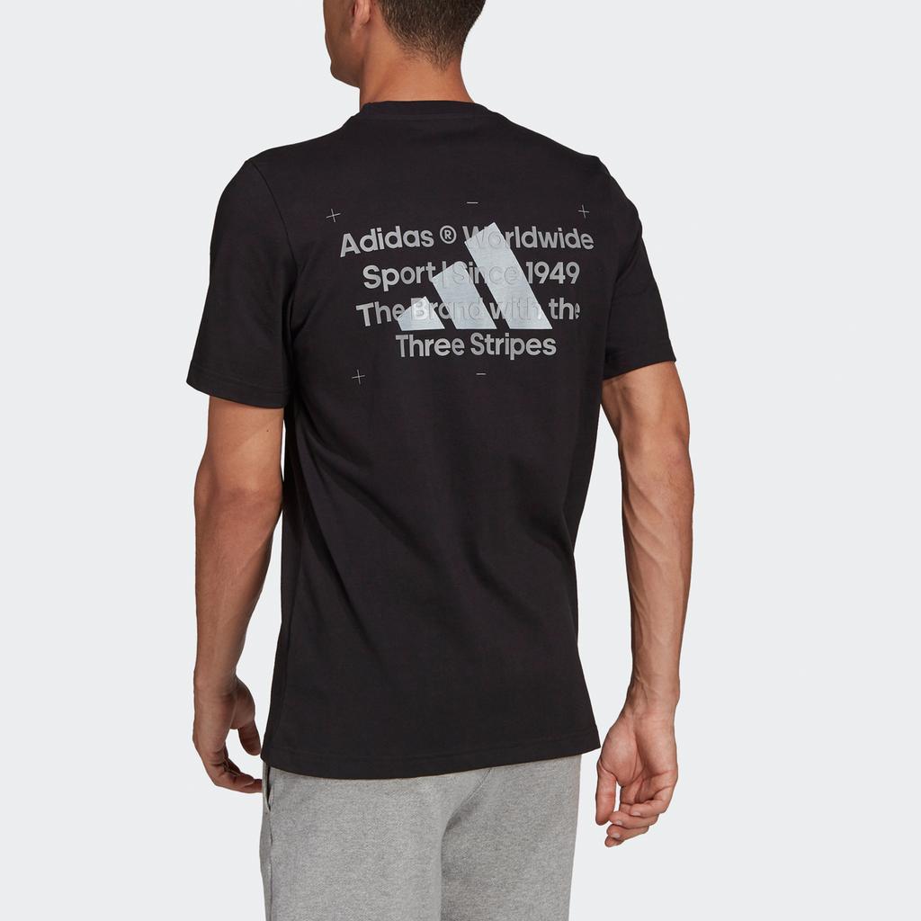 Adidas 3-Streifen Logo Print Lässiges Sport Kurzarm T-Shirt Herren Oberteile Schwarz GU3642