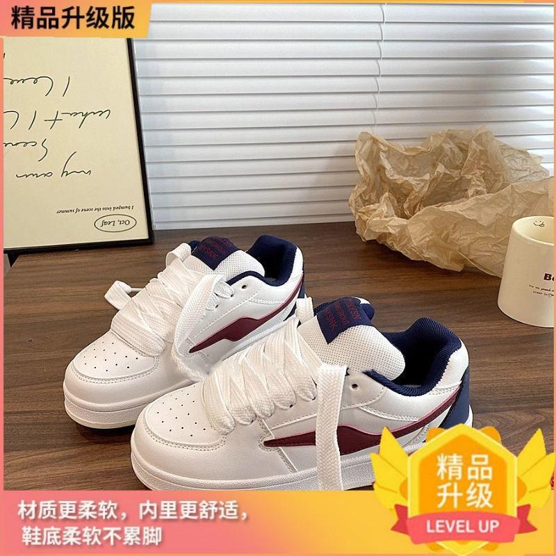 Hong Kong style Baijiu red platform casual board shoes women's ins tide 2025 summer new height increase versatile bread shoes women