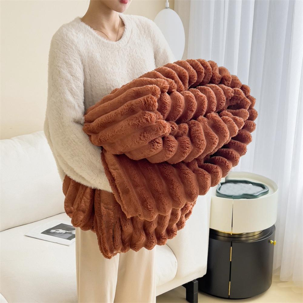 Solid Color Throw Blanket Spandex Conditioning Quilt New Warm Blanket  Home Office