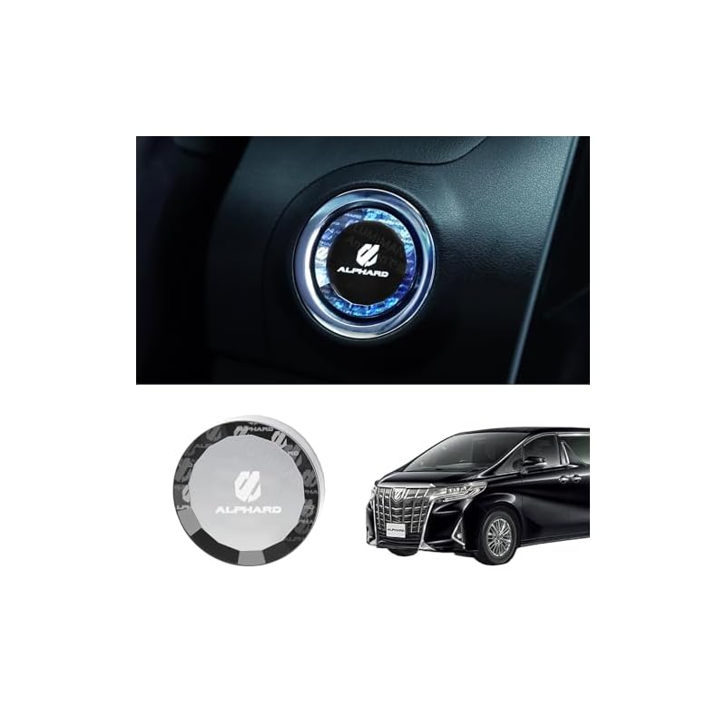 LUMIMAN Push-to-Start Switch, Crystal Engine Start Cover, Start Button Cover for Toyota Alphard (30 Series), Interior Parts, Dress-Up, Crystal-Like