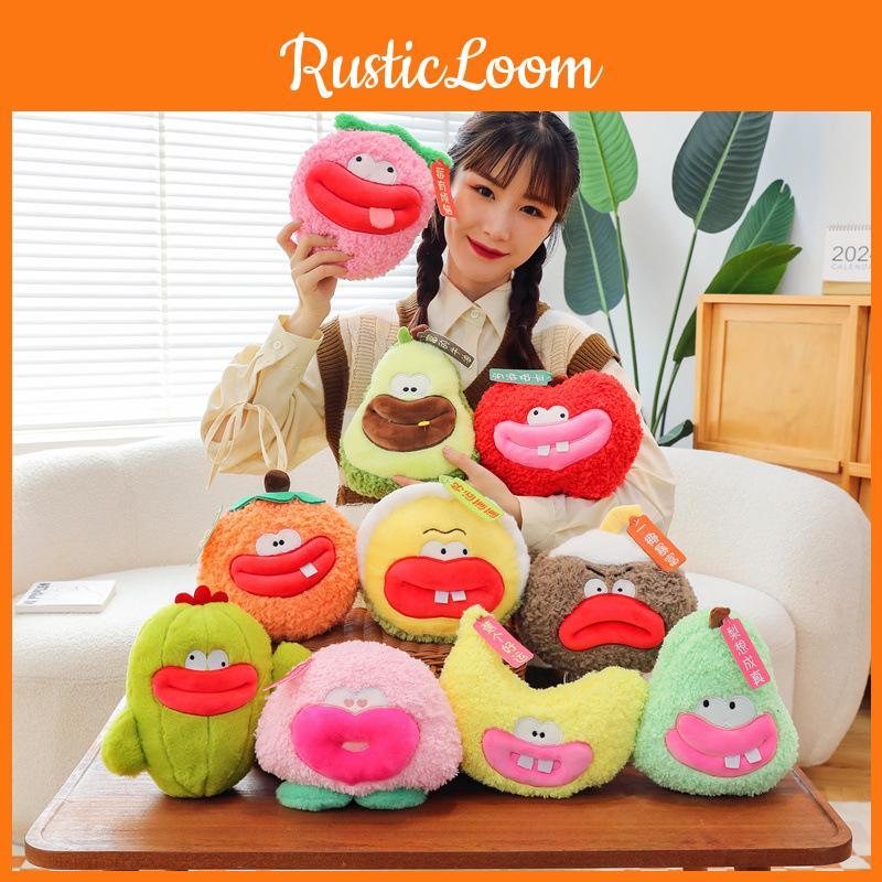 Big Funny Mouth Fruit Plush Toy Peach Strawberry Doll Kids Gift Decoration Home