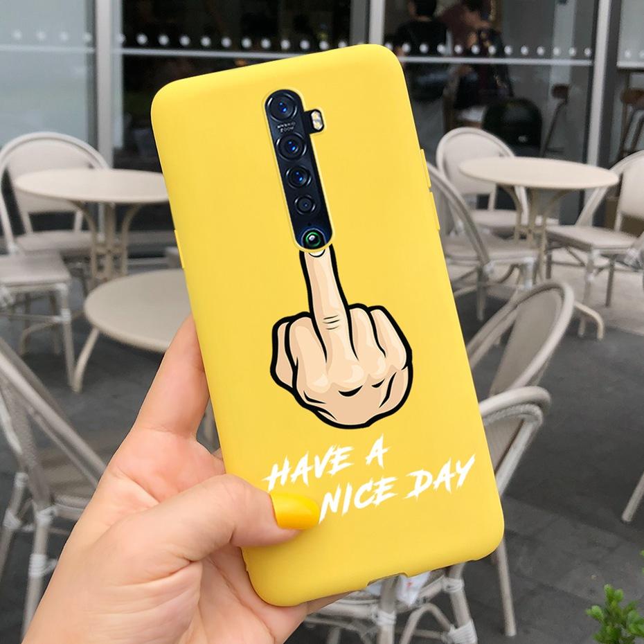 Cute Printed Phone Case For OPPO Reno2 Case Liquid Silicone Soft TPU Back Cover For Oppo Reno2 F / Z Reno 2 2F 2Z Cases Bumper