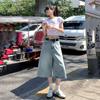 Women's High-Waisted Retro Wide-Leg Jeans - Slimming, Loose Fit, 7/8 Length