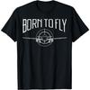 Pilot Geboren zum Fliegen Flugzeug Luftfahrt Flieger T-Shirt 100% Baumwolle Rundhals Kurzarm Sommer Lässig Herren T-Shirt Streetwear