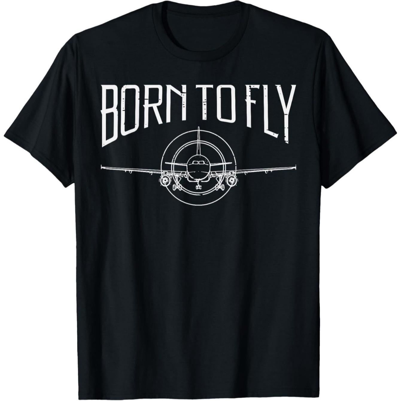 Pilot Born To Fly Airplane Aviation Aviator TShirt 100 Cotton ONeck Short Sleeve Summer Casual Mens Tshirt Streetwear S
