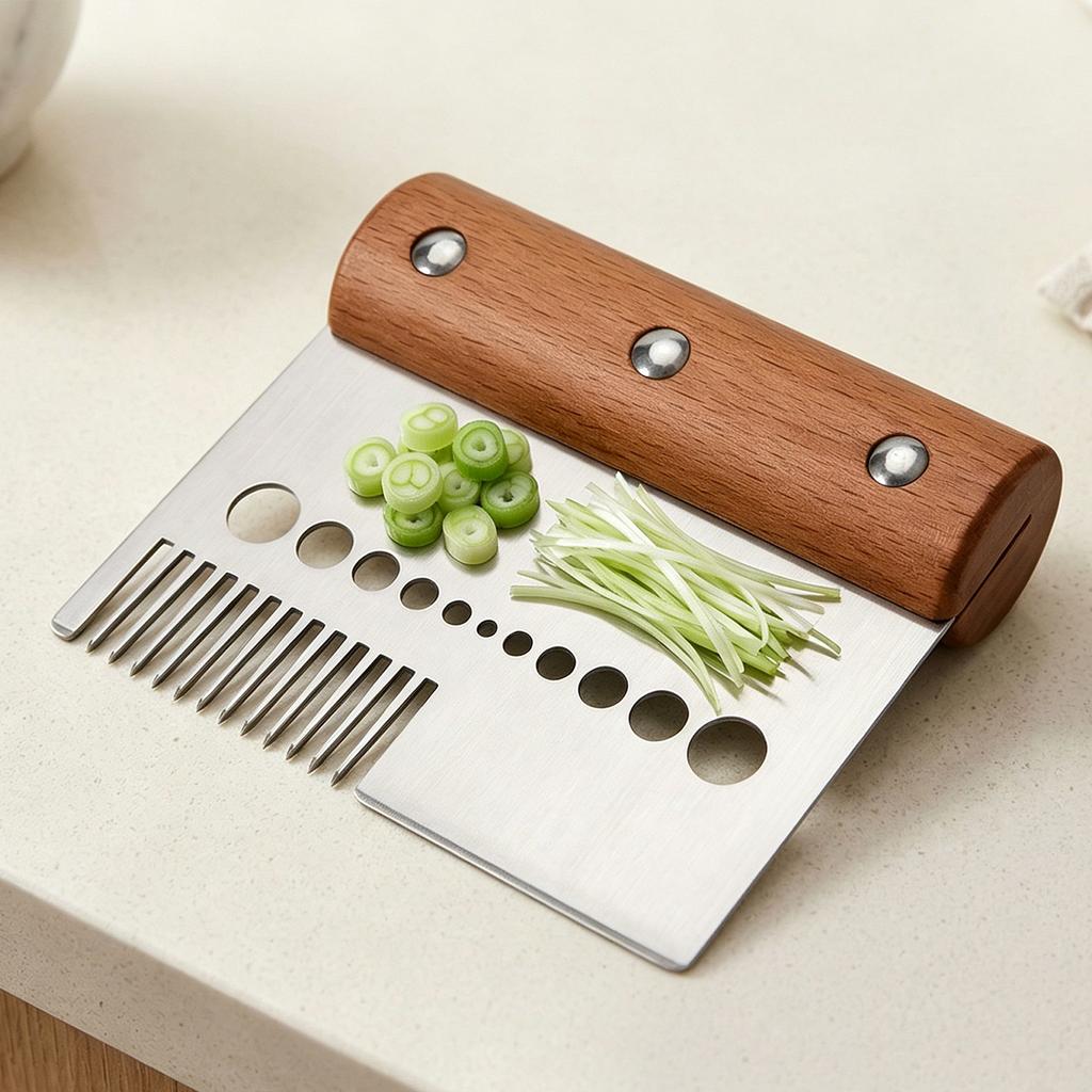 Multi-blade Scallion Shredder Premium 304 Stainless Steel, Rust-Resistant. Health Salad Vegetable Prepping