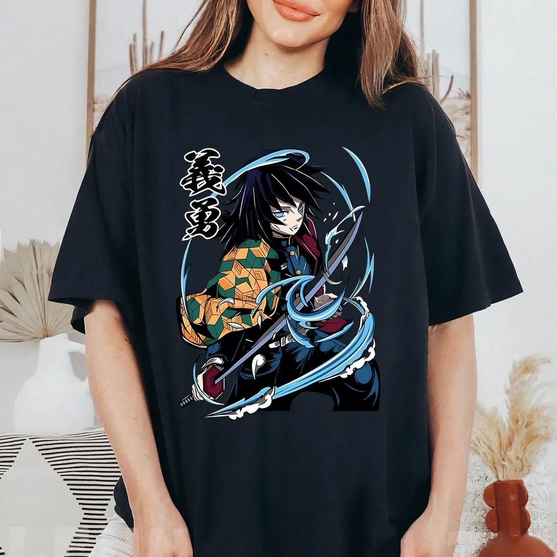 

Tomioka Giyu Demon Slay Anime Shirt Giyu Kimetsu no Yaiba Demon Anime Gift Unisex and Women Tshirt S