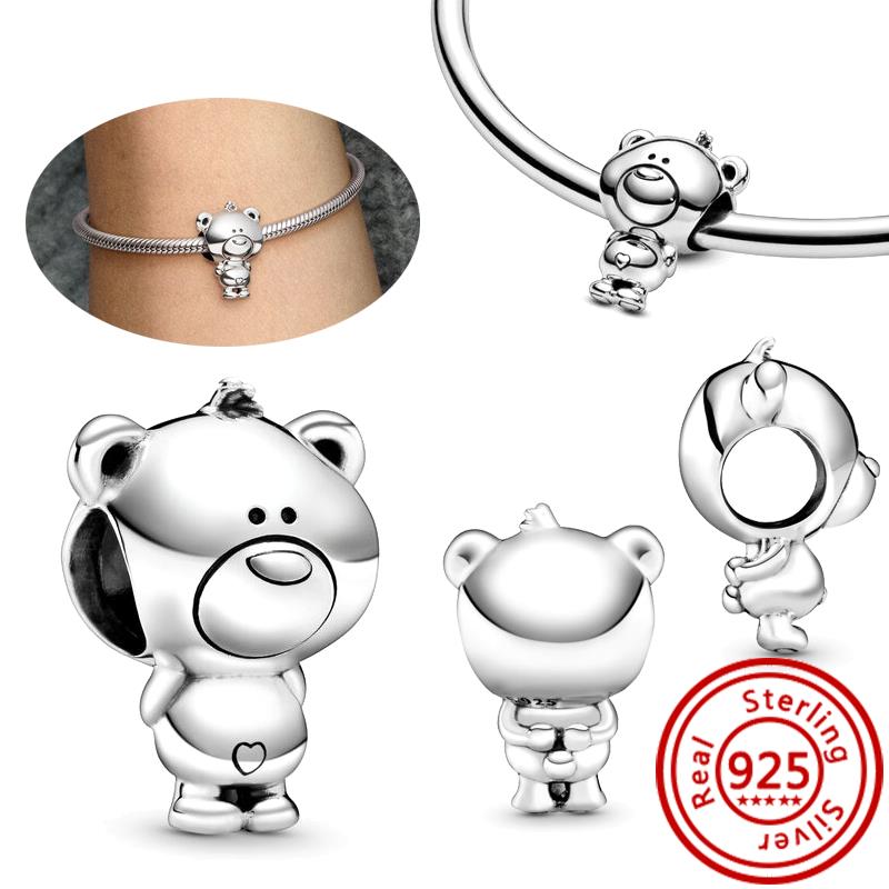 925 Copper Cute Animal Series Cat Dog Elephant Unicorn Bird Pendant Lucky Beads Fit Original Pantaro Charms Bracelet DIY Zircon