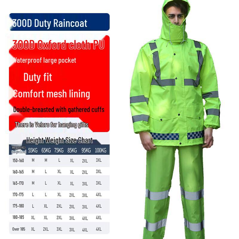 Reflective Raincoat and Pants Set