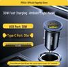 PISEN PD30W Dual-Port Mini Car Charger with Fast Charging USB Plug