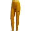 Adidas SS23 Solid Color Logo High Waist Elastic Sports Leggings Women Leggings Gold FT3133