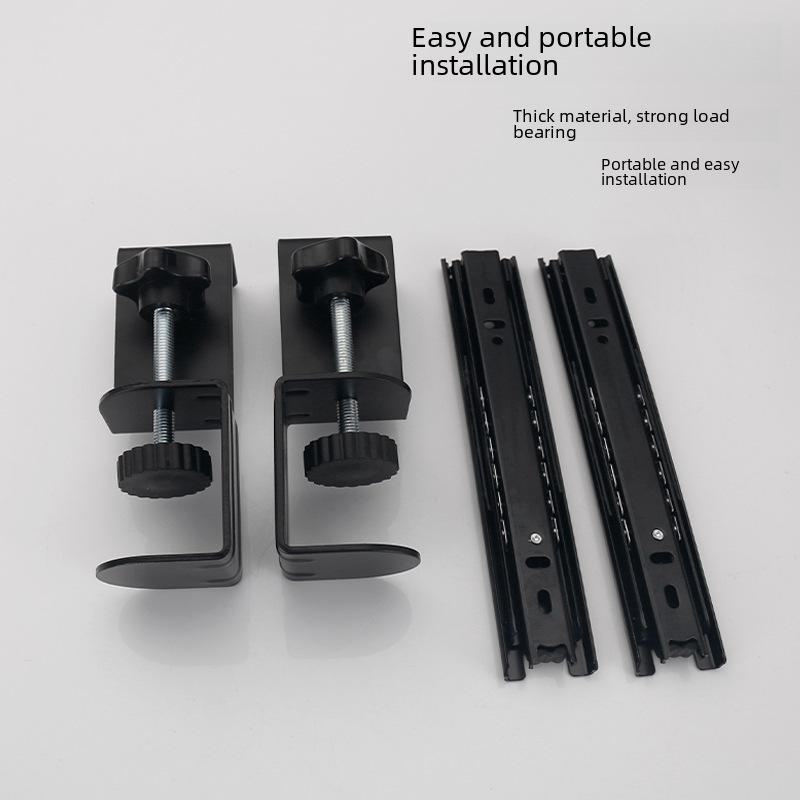 Keyboard Tray and Mouse Holder: No-Drill Slide-On Desk Drawer