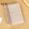 Portable Trifold Binder A6 A7 M5 Binder, 5/6-Rings Transparent Refillable Loose Leaf Folder Folder, Planner Budget Notebook Cover for School, Office,