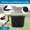 4 Pcs Golf Club and Golf Ball Cleaning Bag with Detachable Clip Waterproof Liner Golf Scrub Bag Golf Accessory Cleaning Bag