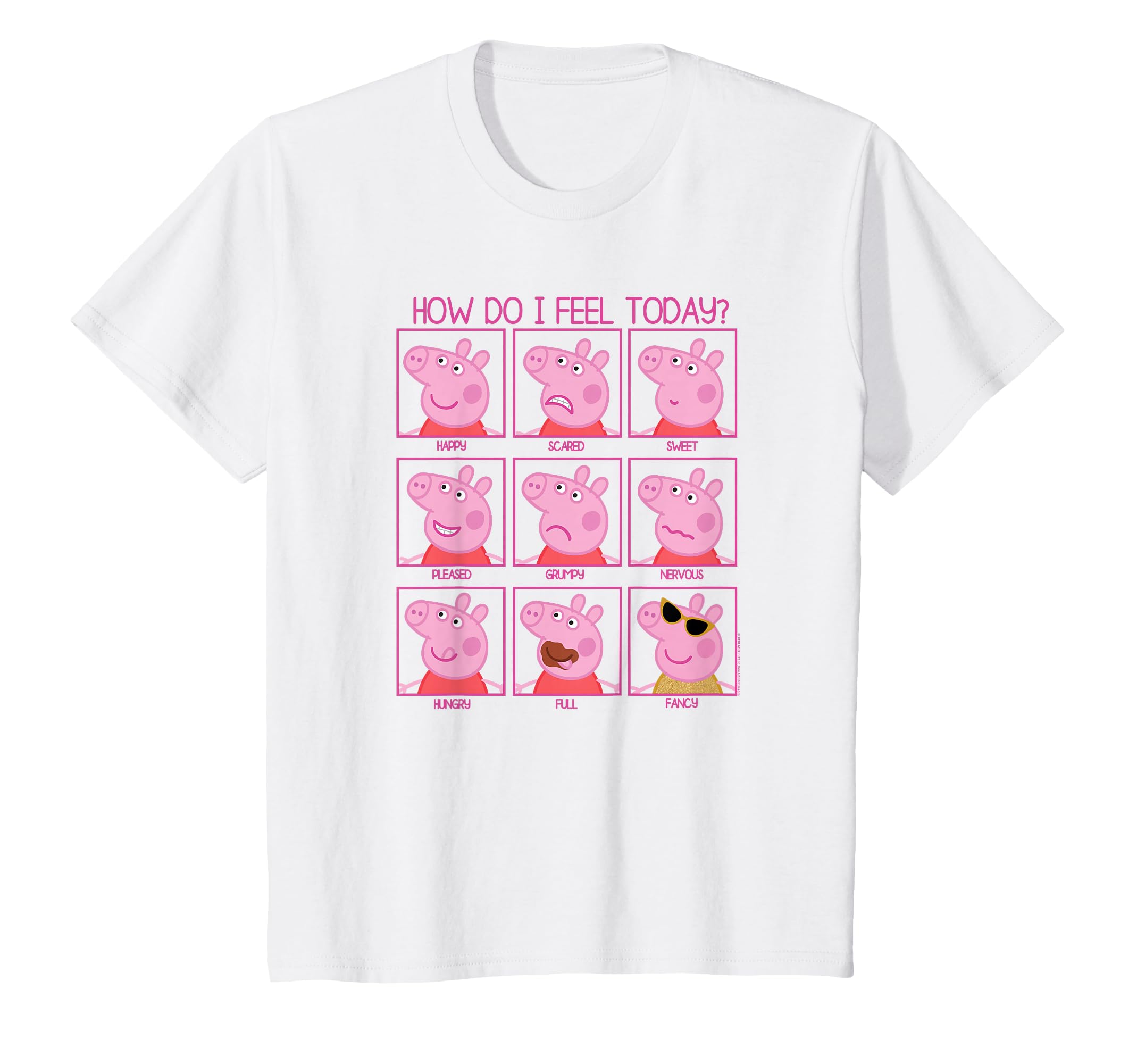 Kids Peppa Pig How Do I Feel Today Emotions Box Up T-Shirt