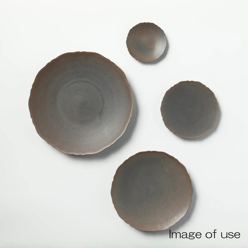 KIWAKOTO Peony Earthenware Suitable for Microwave and Dishwasher Made In 265625 Kyo-yaki/Kiyomizu-yaki Plate, Medium/Small, Approx. 15cm, Brown,