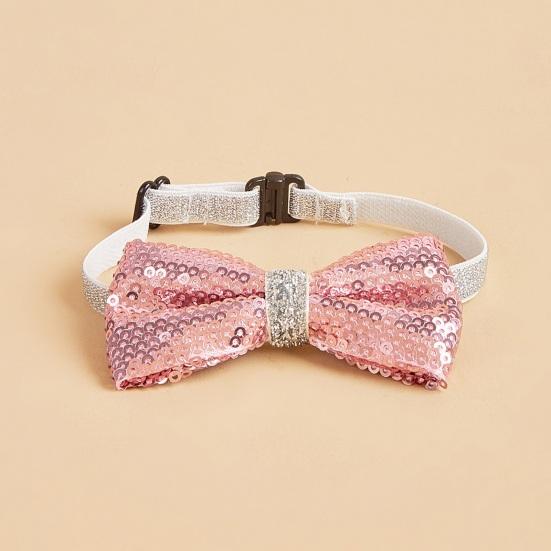 Haustier-Pailletten-Bowknot-Halsband, verstellbar, leicht, süß, niedlich, Katze, kleiner, mittelgroßer Hund, Welpe, Halskette, Heimtierbedarf
