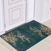 Simple Light Color Flower and Leaf Print Soft Carpet Bedroom Living Room Area Rug Door Mat Gift Home Room Decor