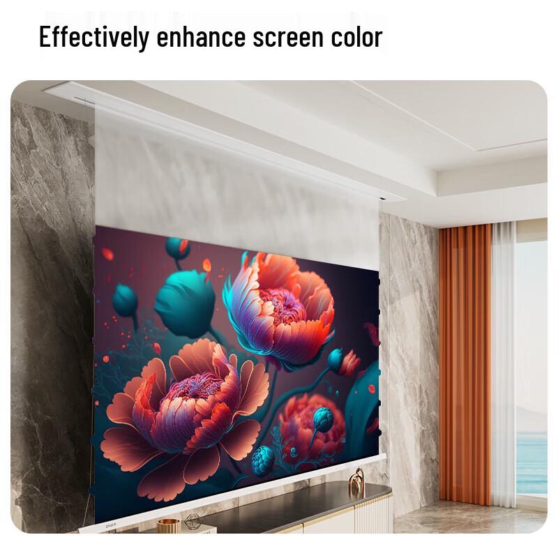 IN&VI 150-inch Electric Tab-Tensioned Recessed Ceiling Projector Screen