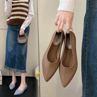 Damen Sommer Outdoor Sandalen, Modische Sandalen mit geschlossener Zehe, Rutschfeste Weichsohle Mutterschuhe, Lässige Damen Einzelschuhe mit flachem Ausschnitt