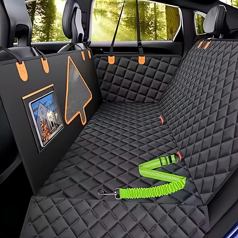Odolný bezpečnostní postroj do auta pro psy s pevným dnem a opěrkou zad ze síťoviny - Kompatibilní pro cestování na zadním sedadle SUV/Minivan, Systém zadržení domácích mazlíčků