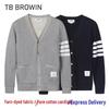 Unisex College Style Cotton Yarn-Dyed Casual Cardigan Jacket