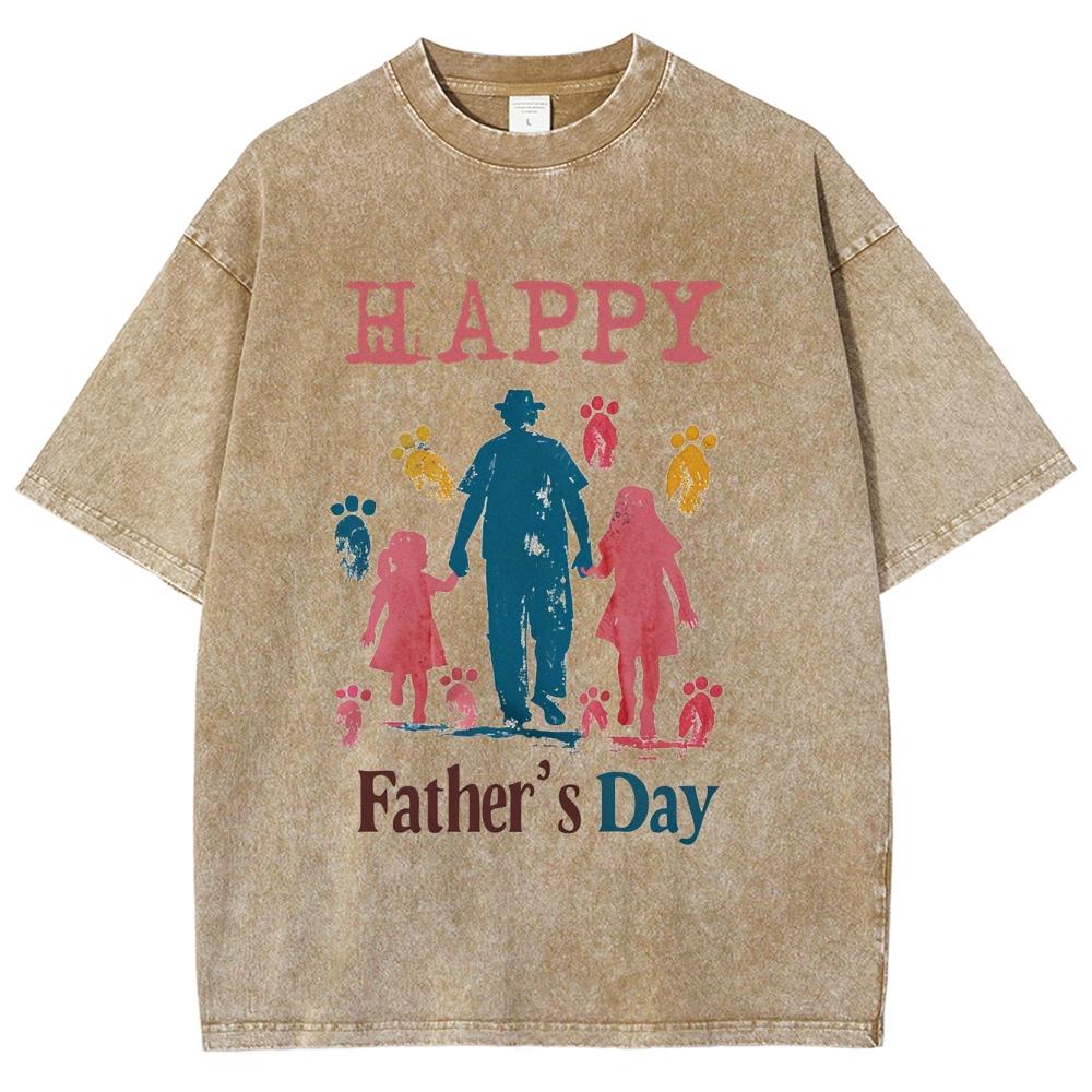 

Летняя женская футболка ко Дню отца, из вареного денима, короткий рукав, оверсайз, с круглым вырезом, мужская 3XL